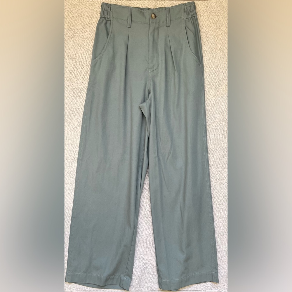 🆕Madewell Women’s The Neale Straight-Leg Pant in Drapeweave Overcast(Blue)Size 2 - Picture 3 of 16